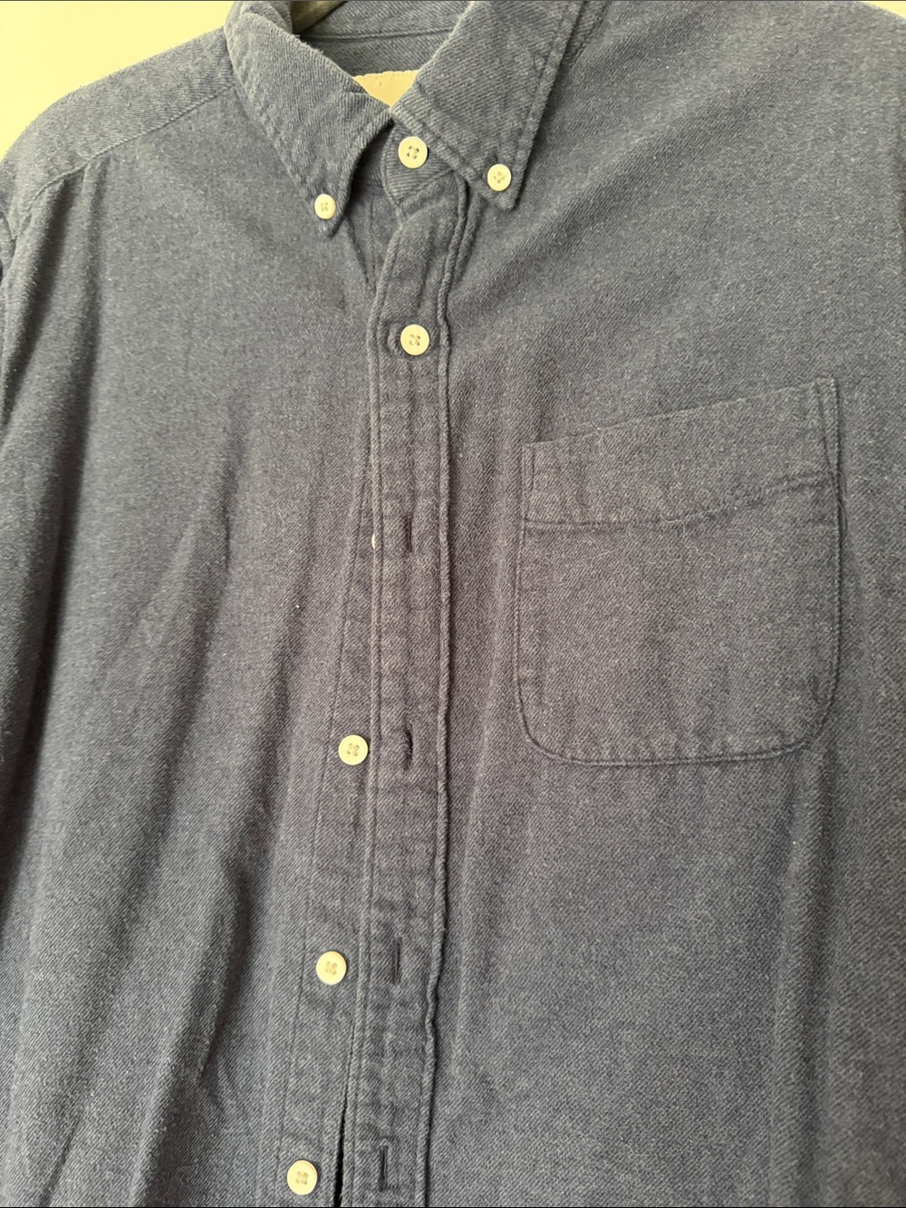 Men's Button-Down Flannel Shirt in Navy